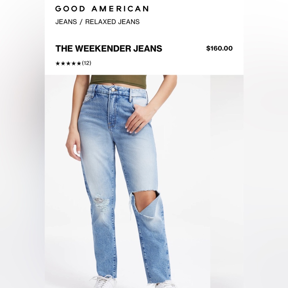 Good American Jeans- The Weekender-Size 14-Light Blue